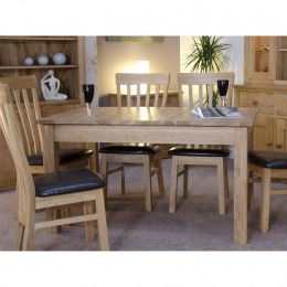 Torino Solid Oak Small Dining Table and Six Chairs Set
